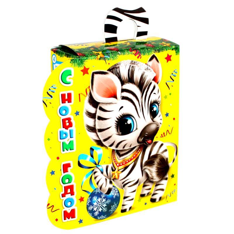 Сладкий новогодний подарок в картонной  упаковке весом 430 грамм